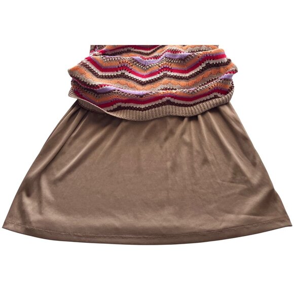 SO Goods For Life Multicolor Chevron Knit Sleeveless Halter Dress W/ Tie Back - Picture 8 of 10